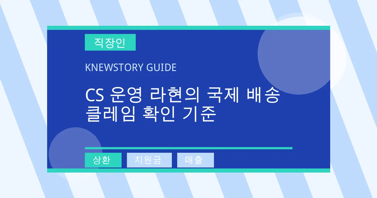 CS 운영 라현의 국제 배송 클레임 확인 기준 - 상환, 지원금, 매출 대표 이미지