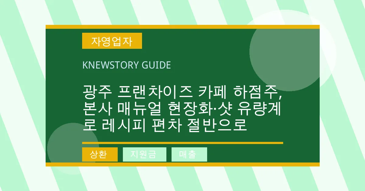 광주 프랜차이즈 카페 하점주, 본사 매뉴얼 현장화·샷 유량계로 레시피 편차 절반으로 - 상환, 지원금, 매출 대표 이미지