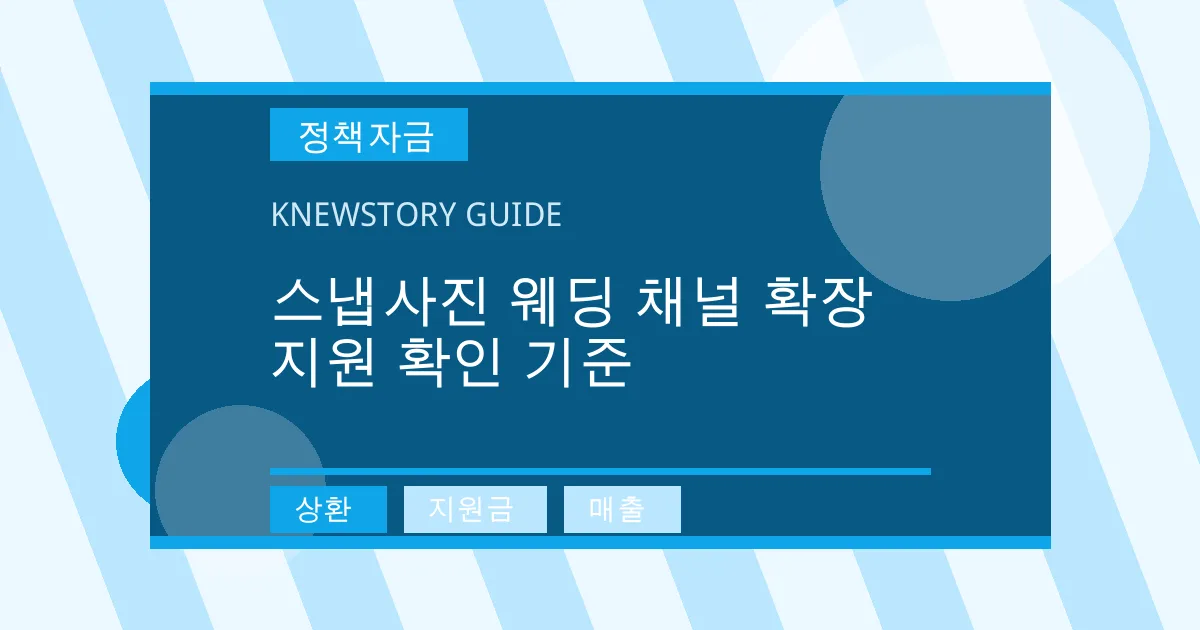 스냅사진 웨딩 채널 확장 지원 확인 기준 - 상환, 지원금, 매출 대표 이미지