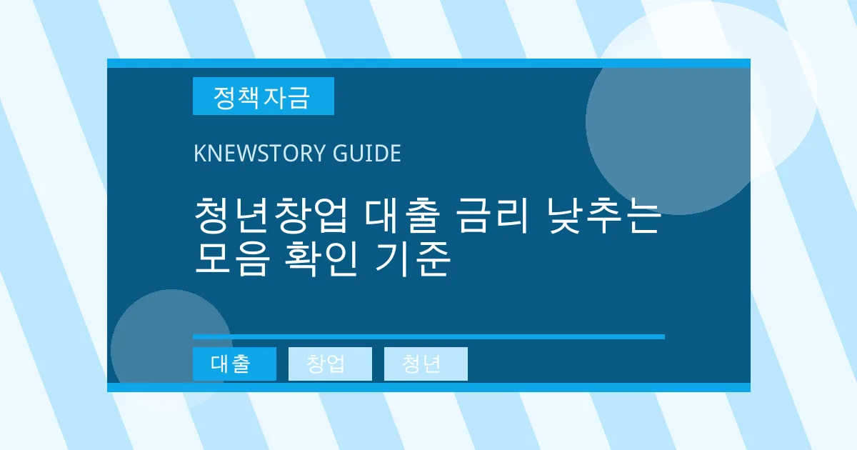 청년창업 대출 금리 낮추는 모음 확인 기준 - 대출, 창업, 청년 대표 이미지
