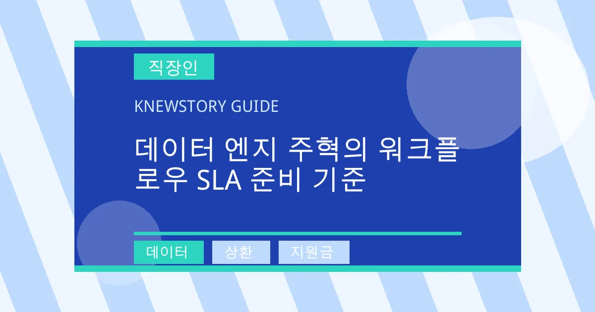 데이터 엔지 주혁의 워크플로우 SLA 준비 기준 - 데이터, 상환, 지원금 대표 이미지