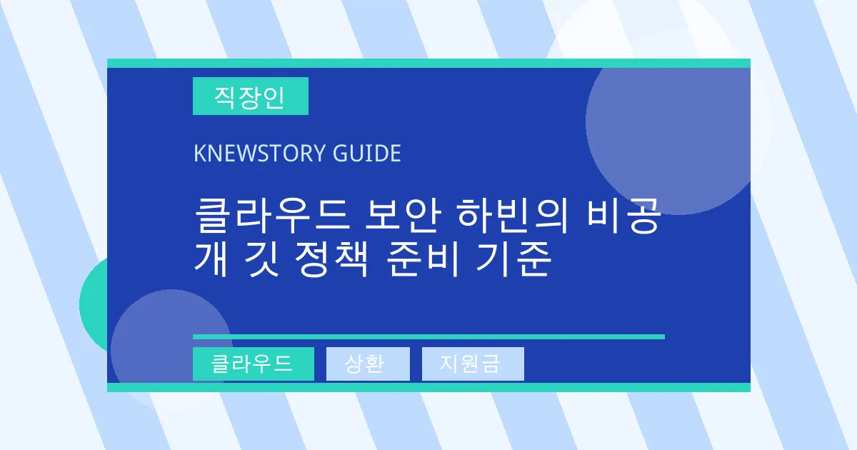 클라우드 보안 하빈의 비공개 깃 정책 준비 기준 - 클라우드, 상환, 지원금 대표 이미지