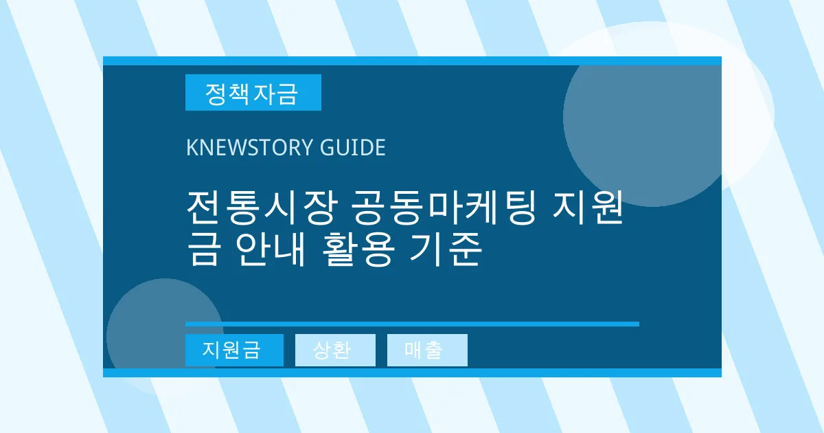 전통시장 공동마케팅 지원금 안내 활용 기준 - 지원금, 상환, 매출 대표 이미지