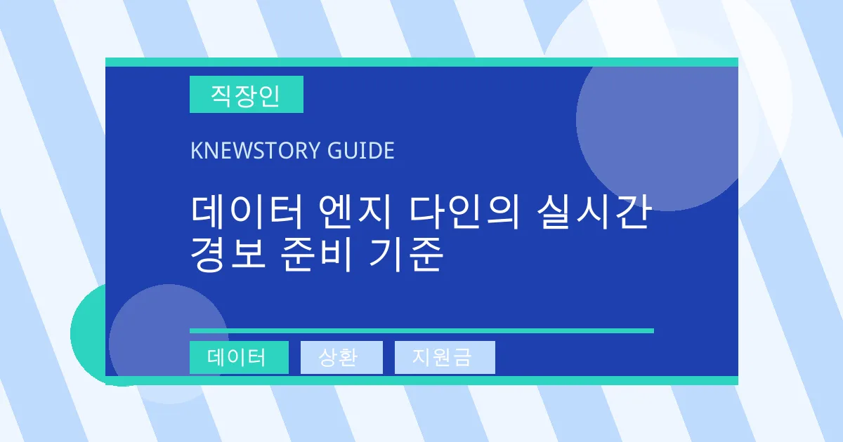 데이터 엔지 다인의 실시간 경보 준비 기준 - 데이터, 상환, 지원금 대표 이미지