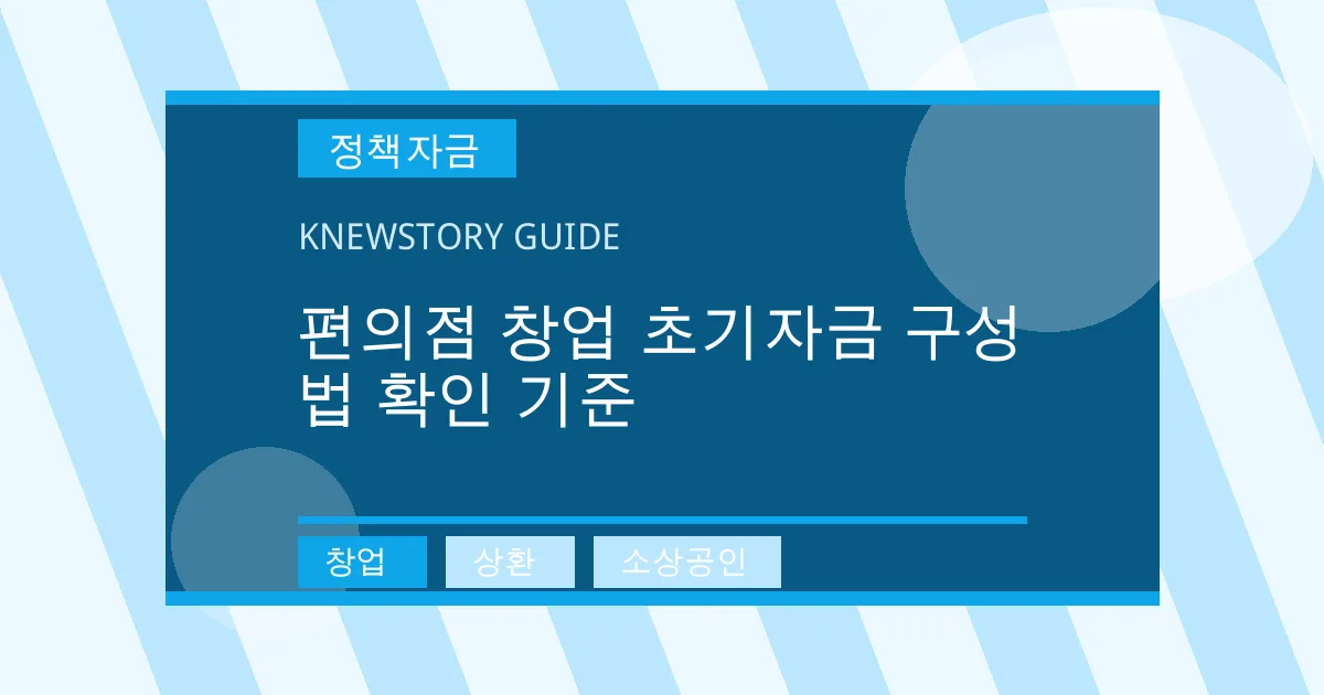 편의점 창업 초기자금 구성법 확인 기준 - 창업, 상환, 소상공인 대표 이미지