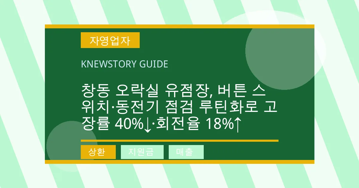 창동 오락실 유점장, 버튼 스위치·동전기 점검 루틴화로 고장률 40%↓·회전율 18%↑ - 상환, 지원금, 매출 대표 이미지
