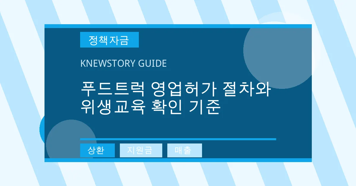 푸드트럭 영업허가 절차와 위생교육 확인 기준 - 상환, 지원금, 매출 대표 이미지