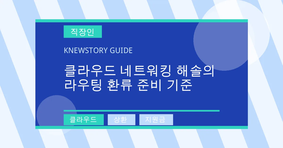 클라우드 네트워킹 해솔의 라우팅 환류 준비 기준 - 클라우드, 상환, 지원금 대표 이미지