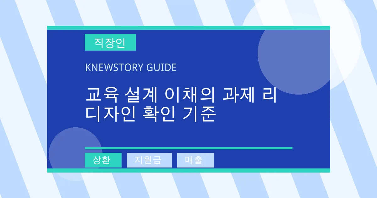 교육 설계 이채의 과제 리디자인 확인 기준 - 상환, 지원금, 매출 대표 이미지