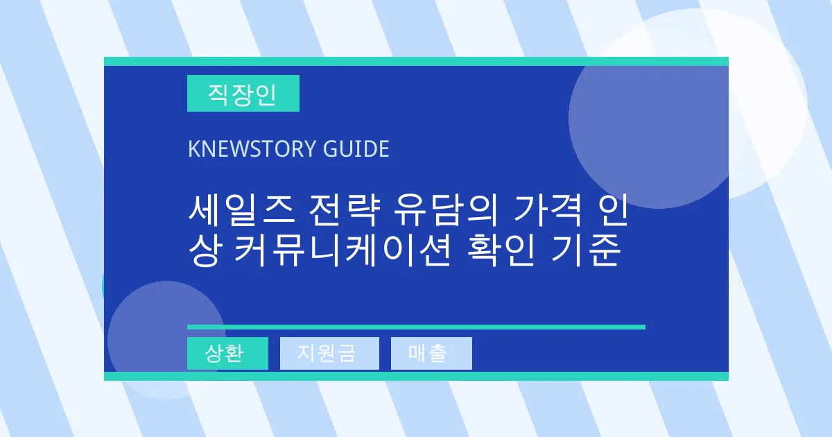 세일즈 전략 유담의 가격 인상 커뮤니케이션 확인 기준 - 상환, 지원금, 매출 대표 이미지