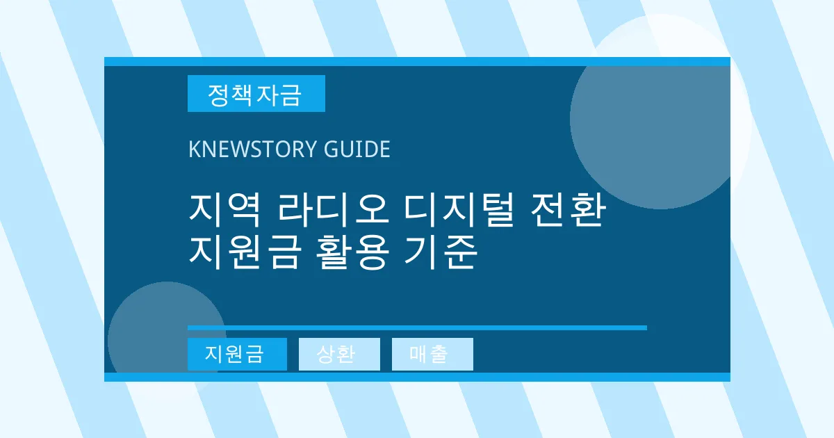 지역 라디오 디지털 전환 지원금 활용 기준 - 지원금, 상환, 매출 대표 이미지
