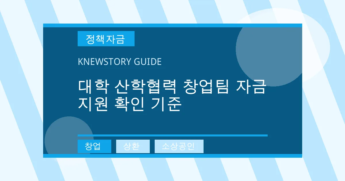 대학 산학협력 창업팀 자금 지원 확인 기준 - 창업, 상환, 소상공인 대표 이미지