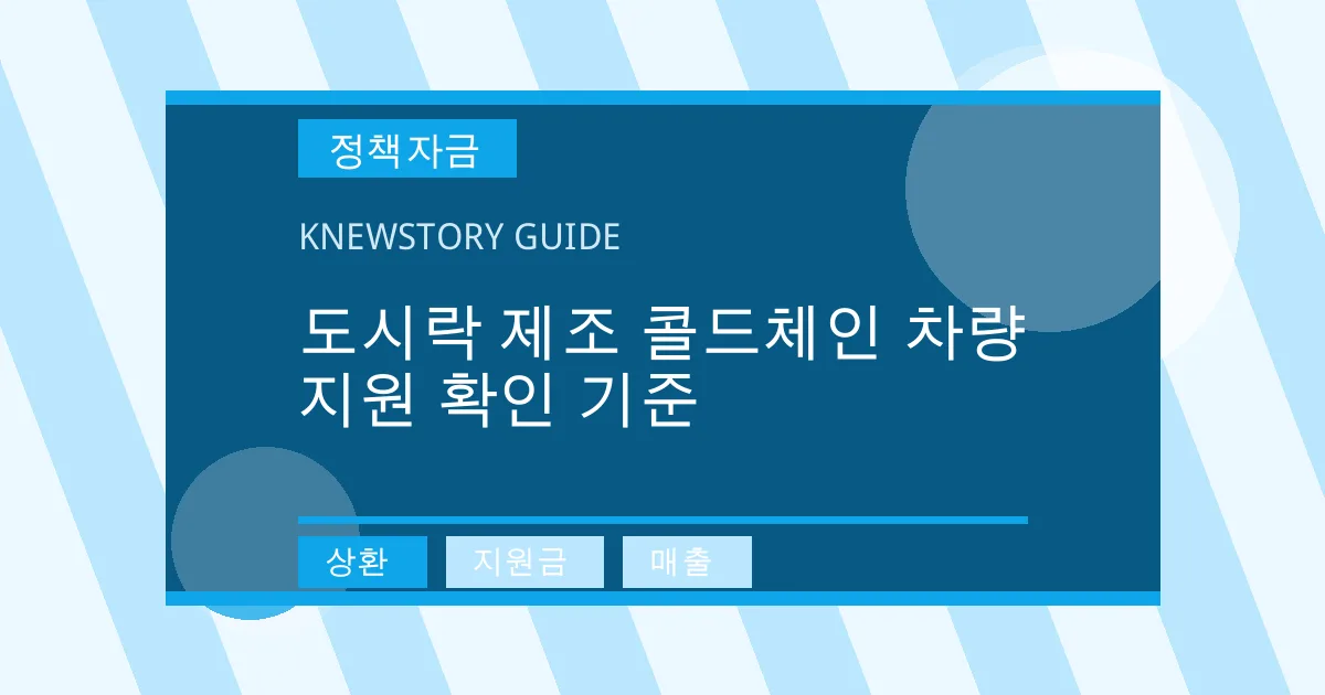 도시락 제조 콜드체인 차량 지원 확인 기준 - 상환, 지원금, 매출 대표 이미지