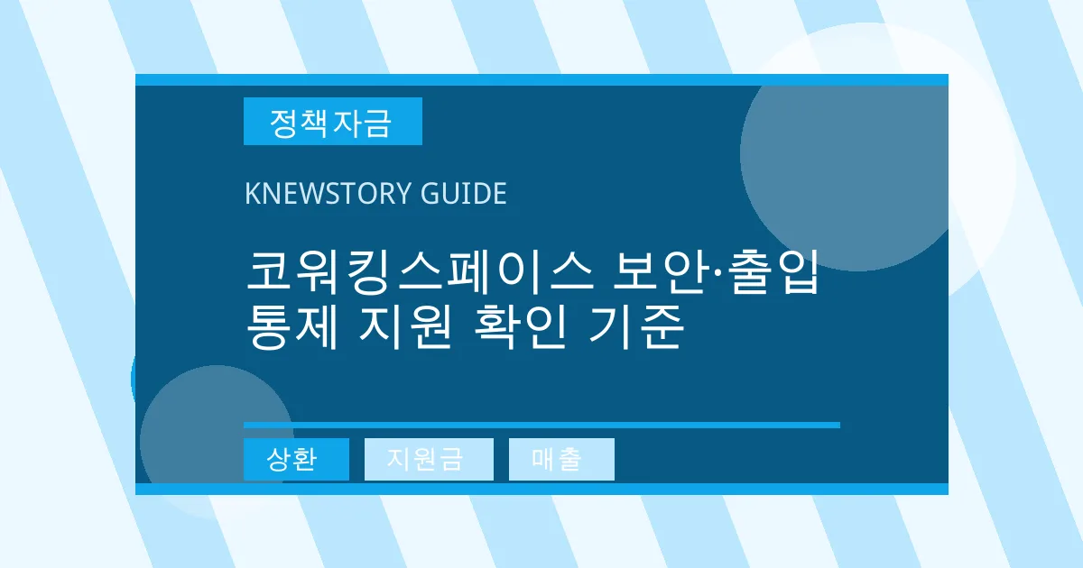 코워킹스페이스 보안·출입통제 지원 확인 기준 - 상환, 지원금, 매출 대표 이미지