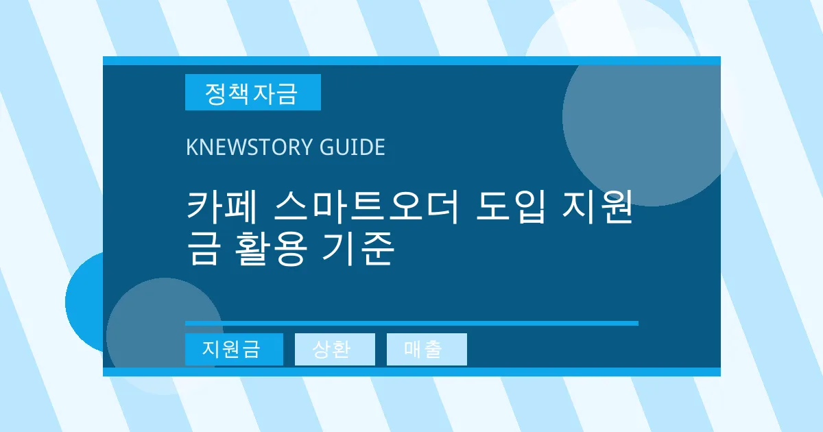 카페 스마트오더 도입 지원금 활용 기준 - 지원금, 상환, 매출 대표 이미지