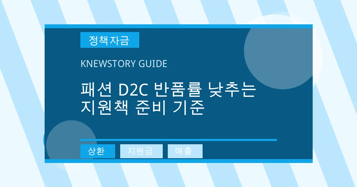 패션 D2C 반품률 낮추는 지원책 준비 기준 - 상환, 지원금, 매출 대표 이미지