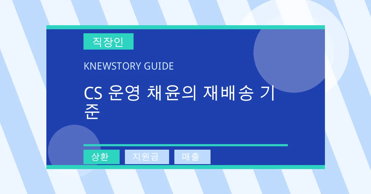 CS 운영 채윤의 재배송 기준 - 상환, 지원금, 매출 대표 이미지