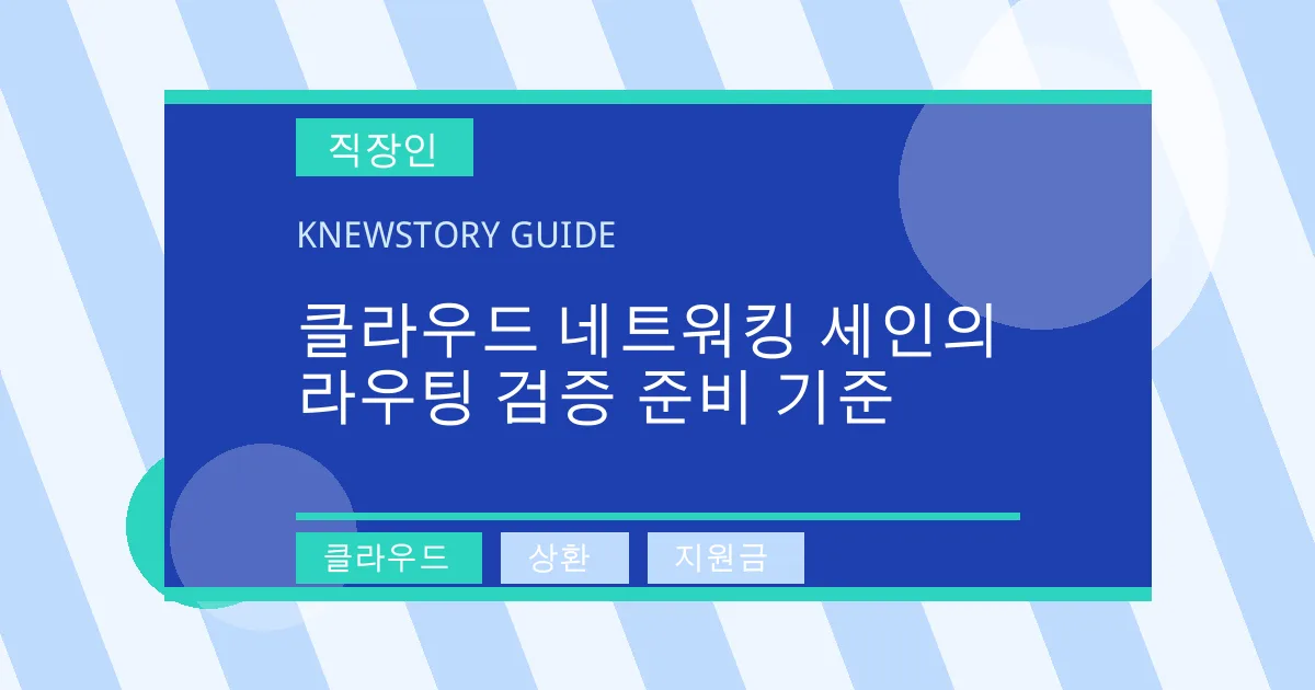 클라우드 네트워킹 세인의 라우팅 검증 준비 기준 - 클라우드, 상환, 지원금 대표 이미지