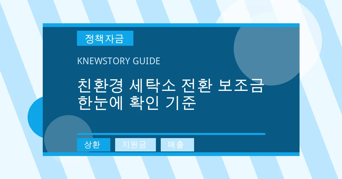 친환경 세탁소 전환 보조금 한눈에 확인 기준 - 상환, 지원금, 매출 대표 이미지