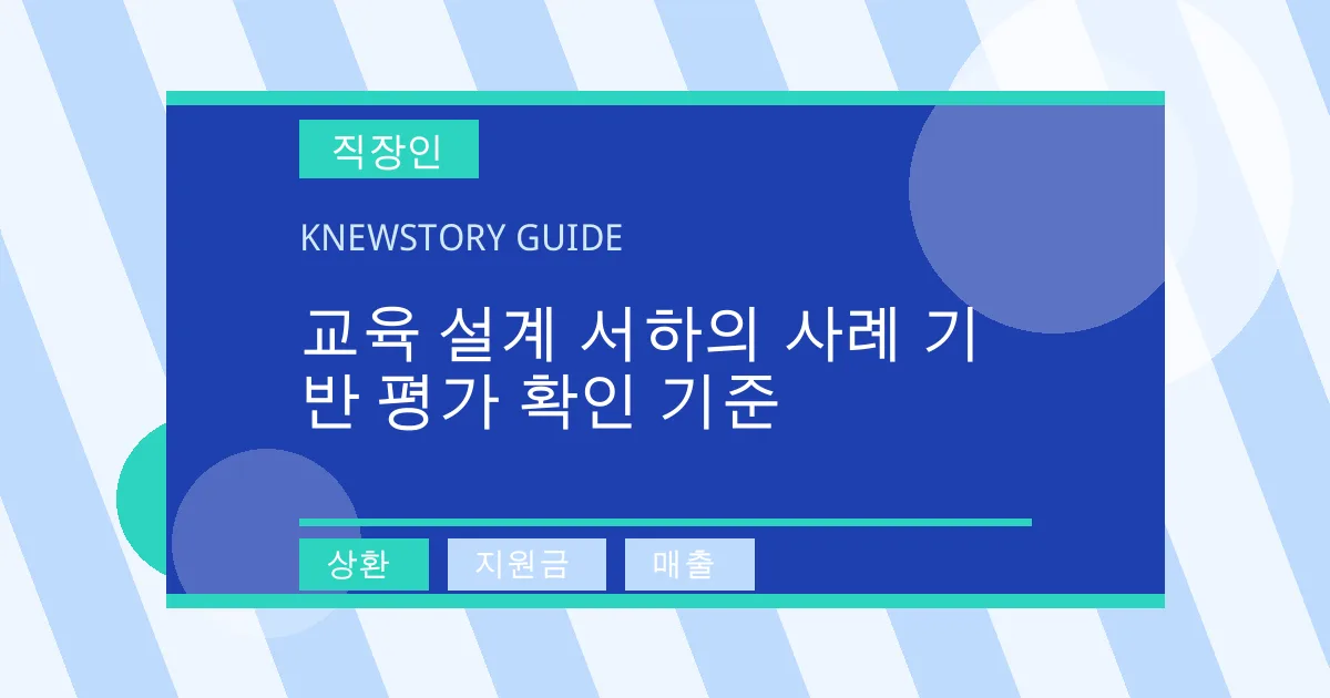 교육 설계 서하의 사례 기반 평가 확인 기준 - 상환, 지원금, 매출 대표 이미지