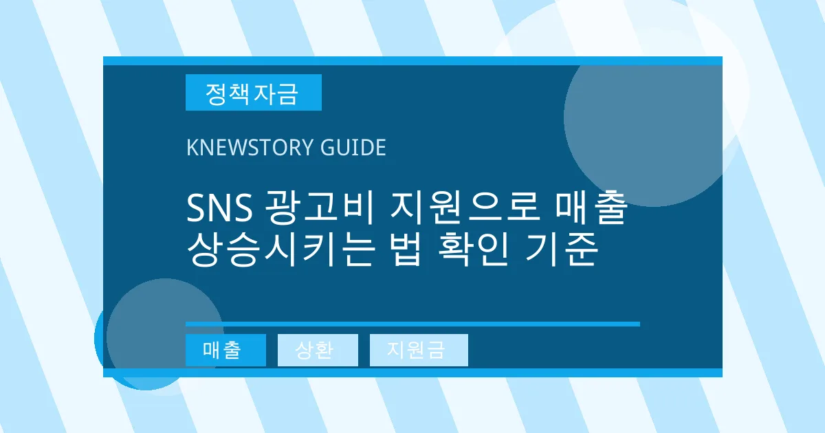 SNS 광고비 지원으로 매출 상승시키는 법 확인 기준 - 매출, 상환, 지원금 대표 이미지