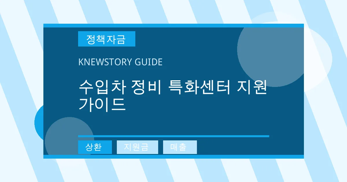 수입차 정비 특화센터 지원 가이드 - 상환, 지원금, 매출 대표 이미지