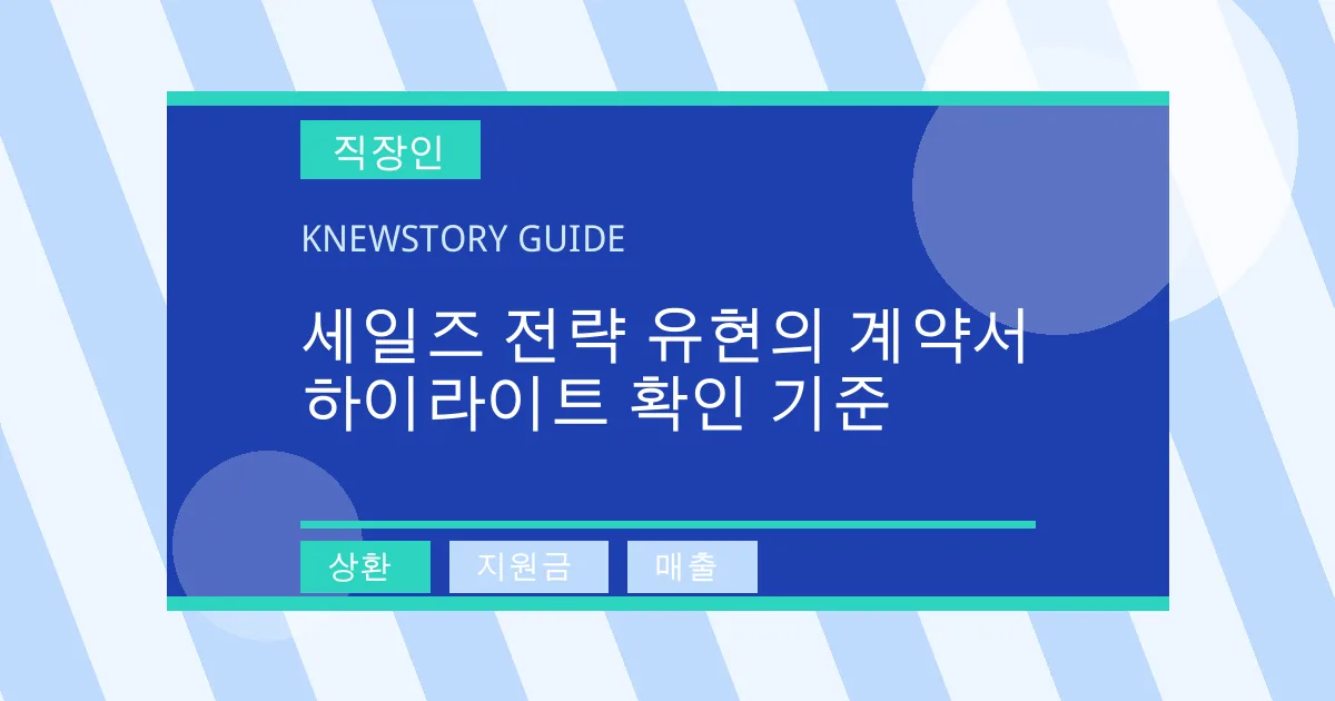 세일즈 전략 유현의 계약서 하이라이트 확인 기준 - 상환, 지원금, 매출 대표 이미지