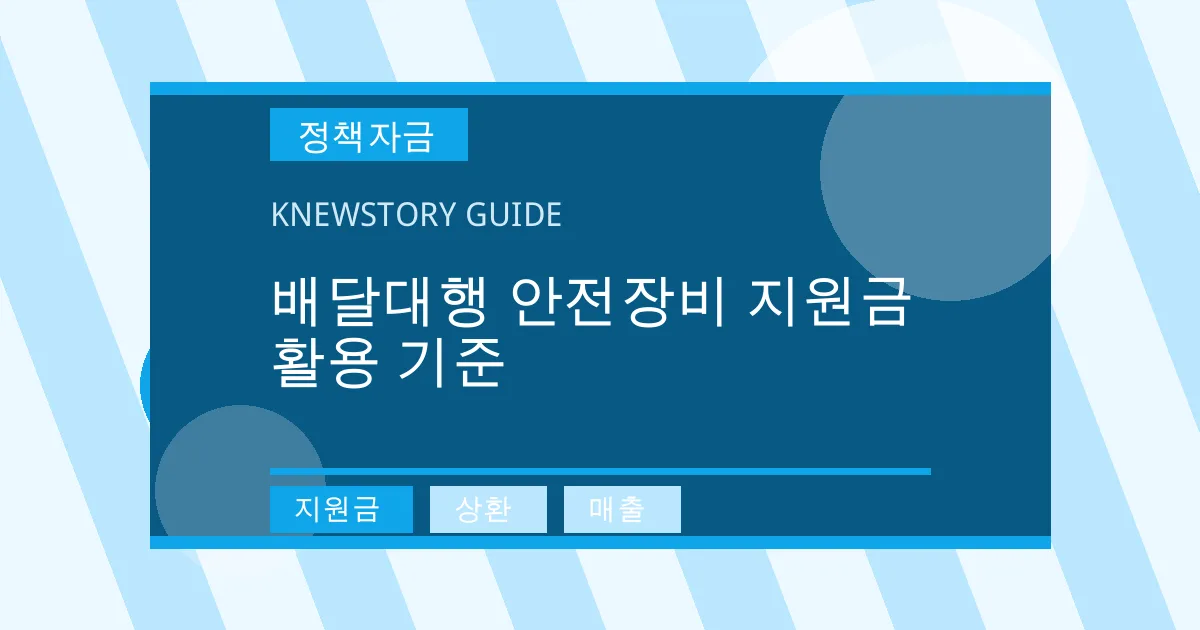 배달대행 안전장비 지원금 활용 기준 - 지원금, 상환, 매출 대표 이미지