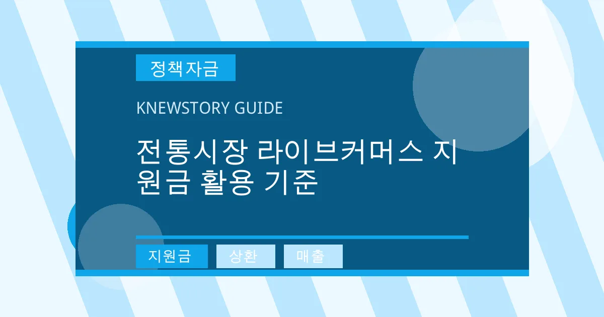 전통시장 라이브커머스 지원금 활용 기준 - 지원금, 상환, 매출 대표 이미지