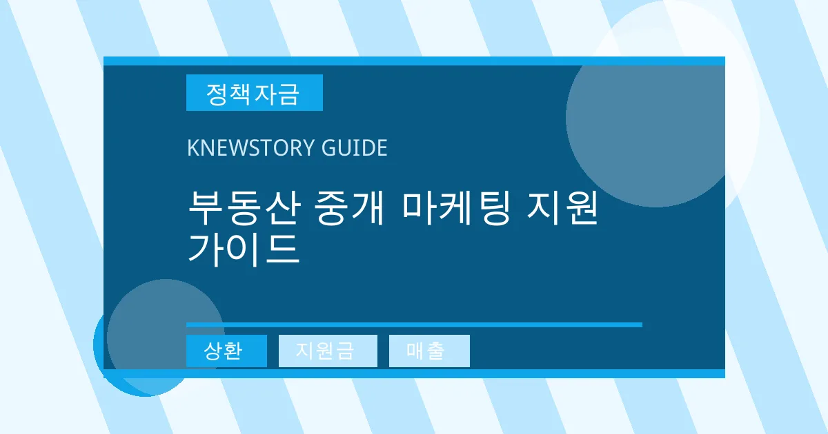 부동산 중개 마케팅 지원 가이드 - 상환, 지원금, 매출 대표 이미지