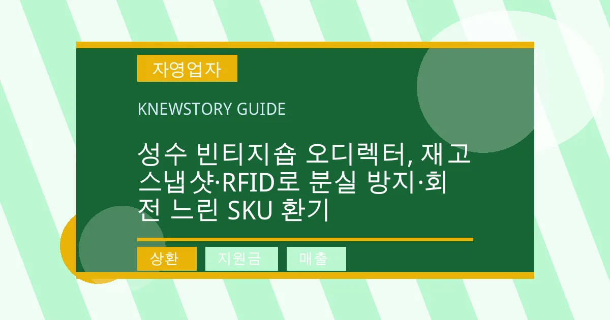 성수 빈티지숍 오디렉터, 재고 스냅샷·RFID로 분실 방지·회전 느린 SKU 환기 - 상환, 지원금, 매출 대표 이미지