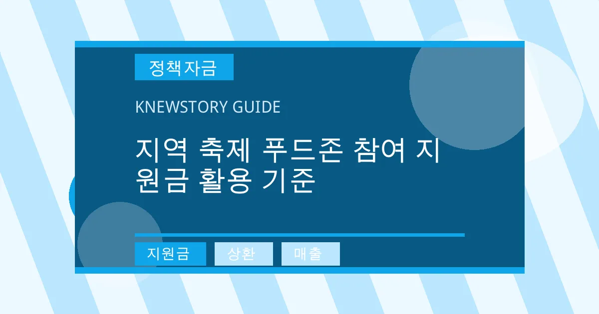지역 축제 푸드존 참여 지원금 활용 기준 - 지원금, 상환, 매출 대표 이미지