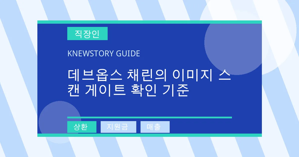 데브옵스 채린의 이미지 스캔 게이트 확인 기준 - 상환, 지원금, 매출 대표 이미지