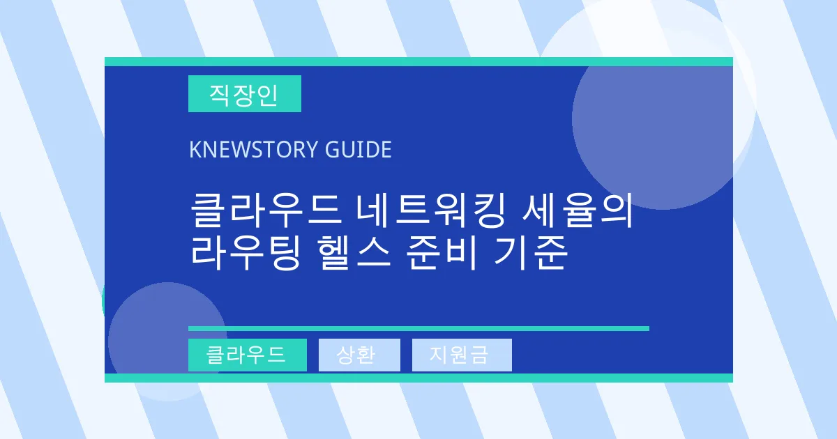 클라우드 네트워킹 세율의 라우팅 헬스 준비 기준 - 클라우드, 상환, 지원금 대표 이미지