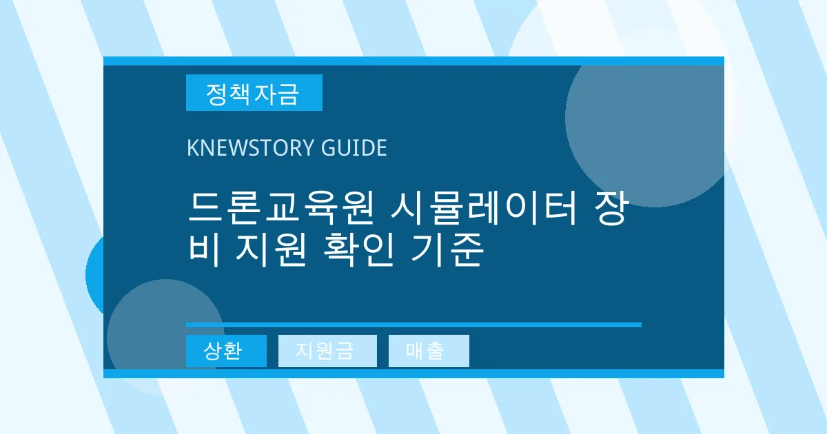 드론교육원 시뮬레이터 장비 지원 확인 기준 - 상환, 지원금, 매출 대표 이미지