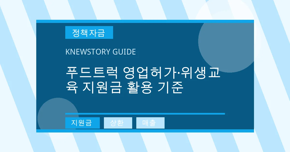 푸드트럭 영업허가·위생교육 지원금 활용 기준 - 지원금, 상환, 매출 대표 이미지