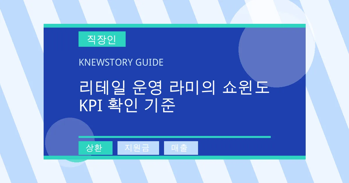 리테일 운영 라미의 쇼윈도 KPI 확인 기준 - 상환, 지원금, 매출 대표 이미지