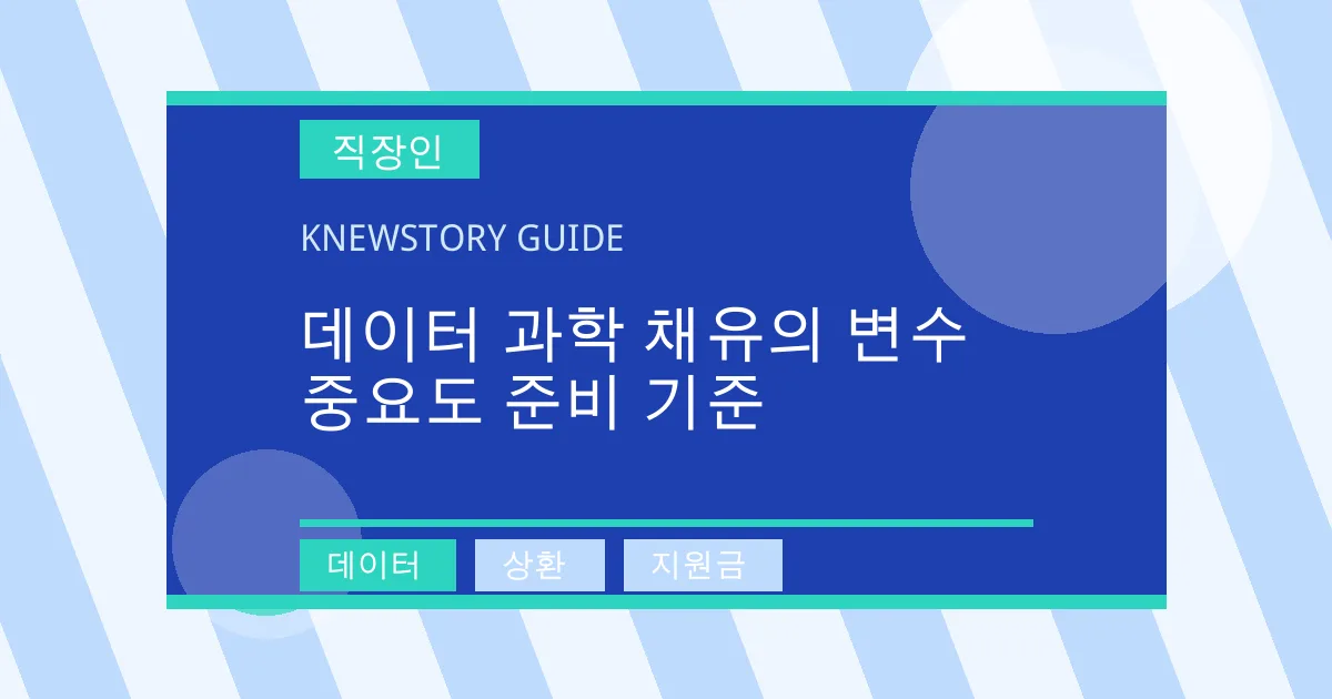 데이터 과학 채유의 변수 중요도 준비 기준 - 데이터, 상환, 지원금 대표 이미지