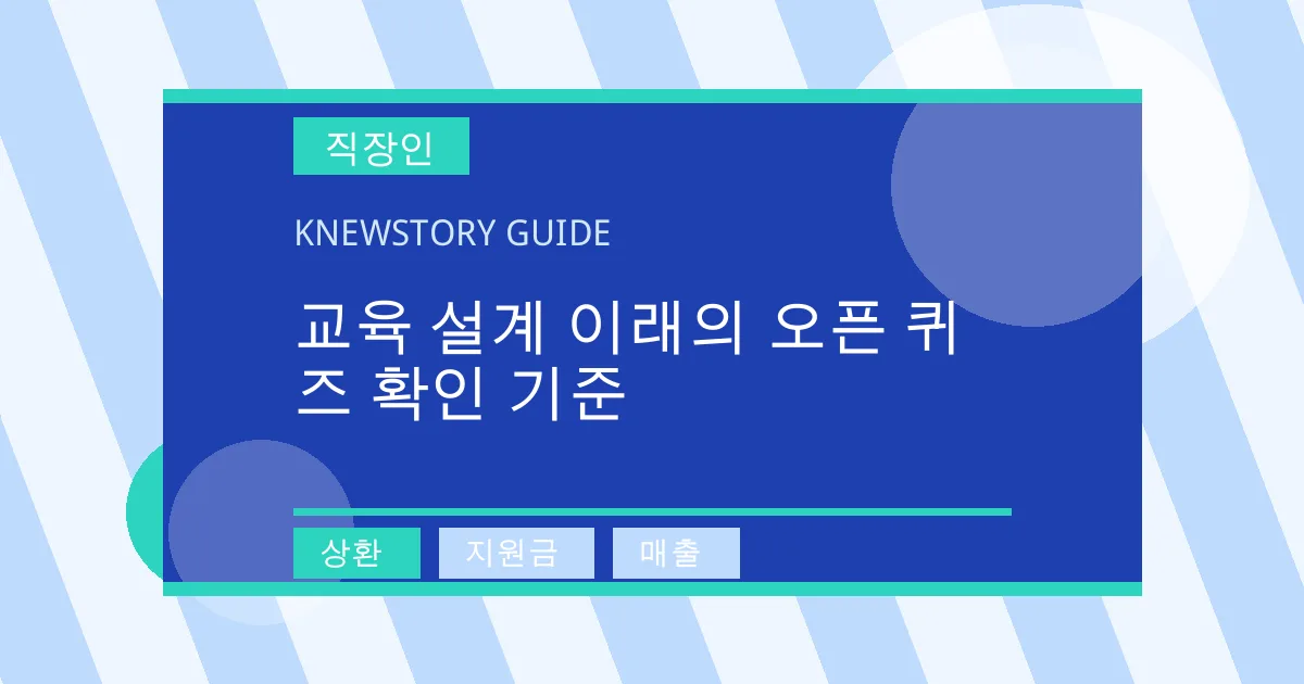 교육 설계 이래의 오픈 퀴즈 확인 기준 - 상환, 지원금, 매출 대표 이미지
