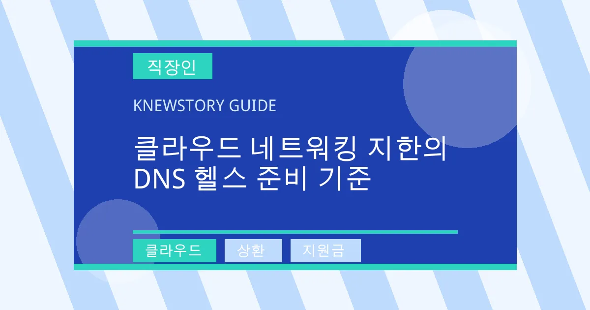 클라우드 네트워킹 지한의 DNS 헬스 준비 기준 - 클라우드, 상환, 지원금 대표 이미지