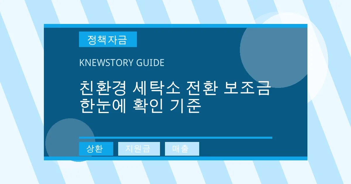 친환경 세탁소 전환 보조금 한눈에 확인 기준 - 상환, 지원금, 매출 대표 이미지