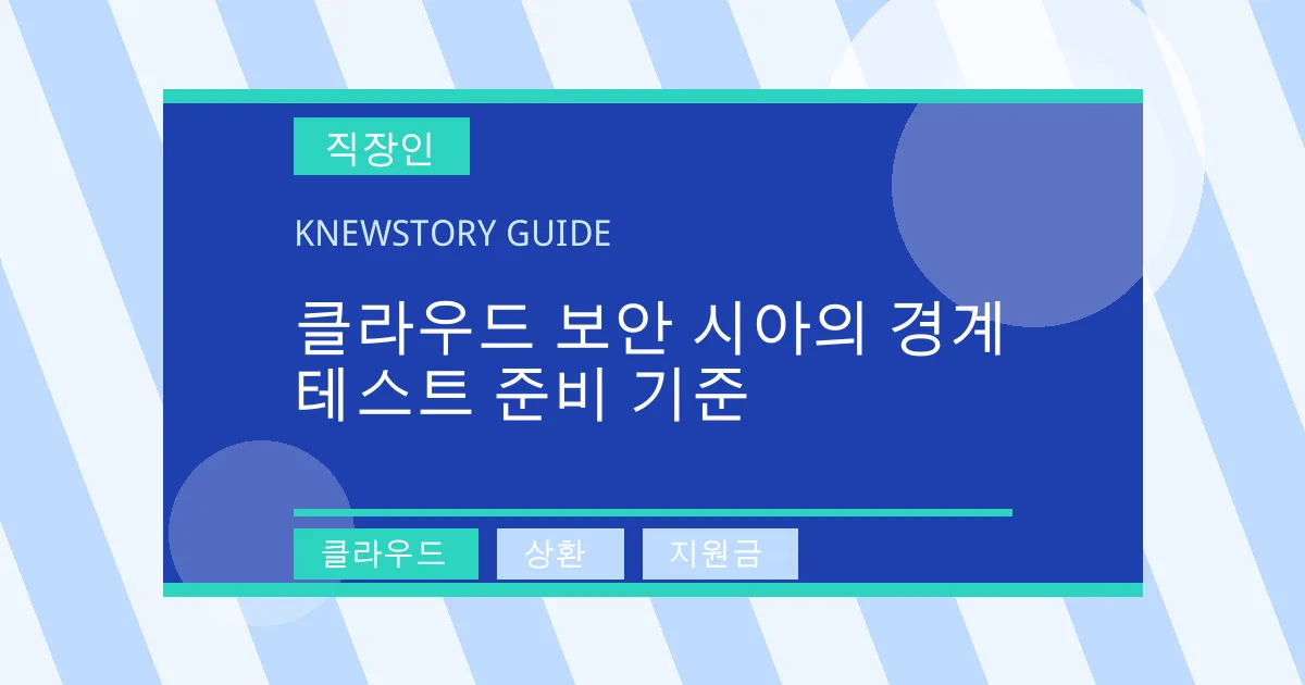 클라우드 보안 시아의 경계 테스트 준비 기준 - 클라우드, 상환, 지원금 대표 이미지
