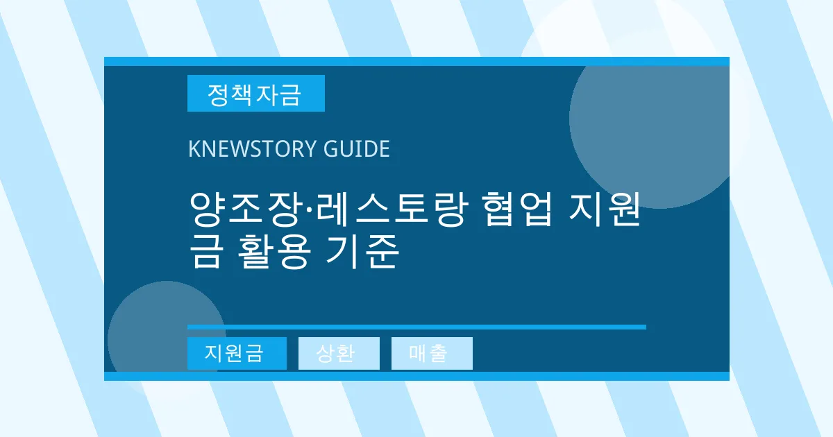 양조장·레스토랑 협업 지원금 활용 기준 - 지원금, 상환, 매출 대표 이미지