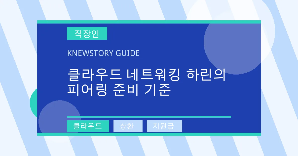 클라우드 네트워킹 하린의 피어링 준비 기준 - 클라우드, 상환, 지원금 대표 이미지