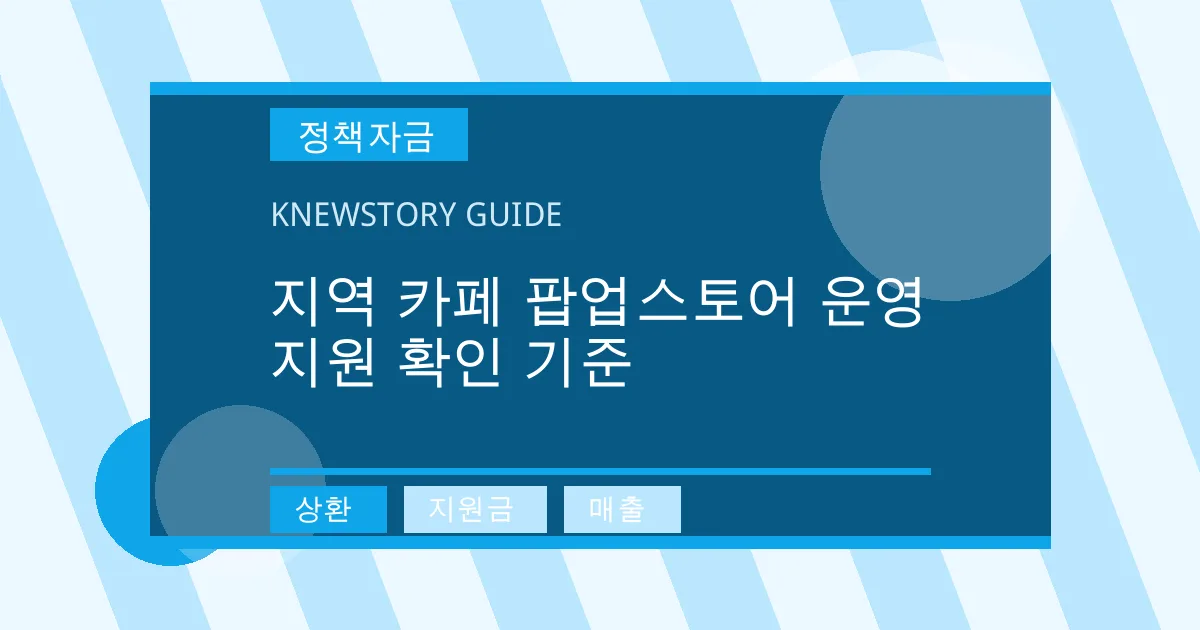 지역 카페 팝업스토어 운영 지원 확인 기준 - 상환, 지원금, 매출 대표 이미지