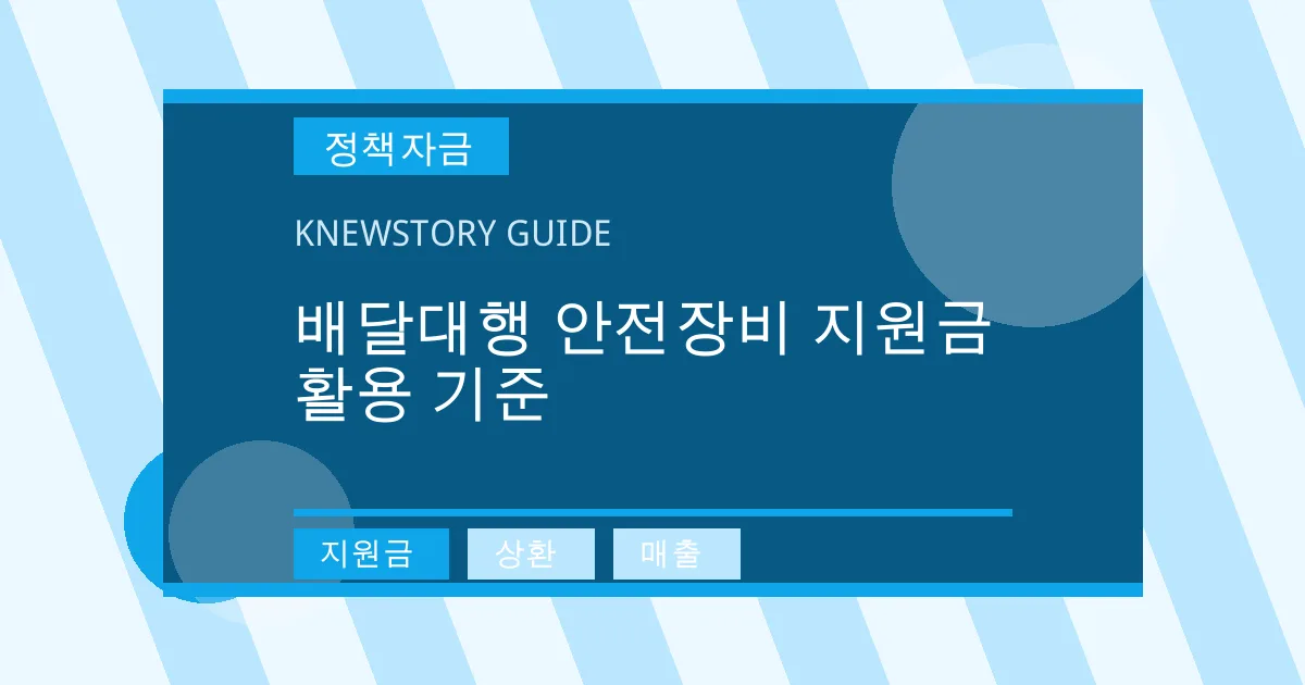 배달대행 안전장비 지원금 활용 기준 - 지원금, 상환, 매출 대표 이미지