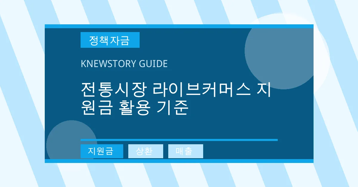 전통시장 라이브커머스 지원금 활용 기준 - 지원금, 상환, 매출 대표 이미지