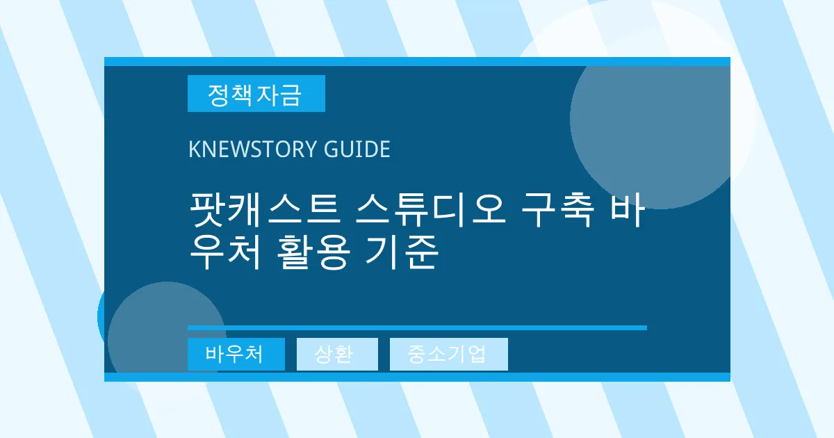 팟캐스트 스튜디오 구축 바우처 활용 기준 - 바우처, 상환, 중소기업 대표 이미지