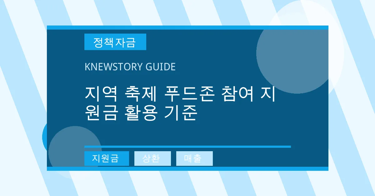 지역 축제 푸드존 참여 지원금 활용 기준 - 지원금, 상환, 매출 대표 이미지