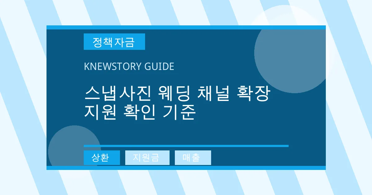 스냅사진 웨딩 채널 확장 지원 확인 기준 - 상환, 지원금, 매출 대표 이미지